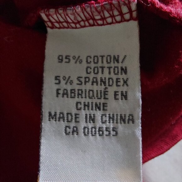 Smart Set Red V-Neck Long Sleeve Crop Cotton Stretchy T-Shirt, S/XS - Picture 4 of 8